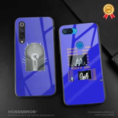 Jesus Is King Kanye West soft silicone Tempered glass phone case shell for Xiaomi Mi 8 9 SE Mix 2 2s 3 RedMi Note 5 6 7 8 Pro