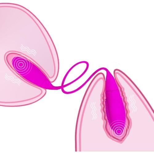 Dual Vibrator 7 Speeds Double Head Jump Egg Bullet Dildo Vibrator Massager Anal Butt Plug Adult Sex Toy For Couple Men Women