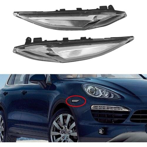 DWCX 1Pair 95863107100 Plastic White Front Side Marker Lamp Light 95863107200 Fit for Porsche 958 Cayenne 2011 2012 2013 2014