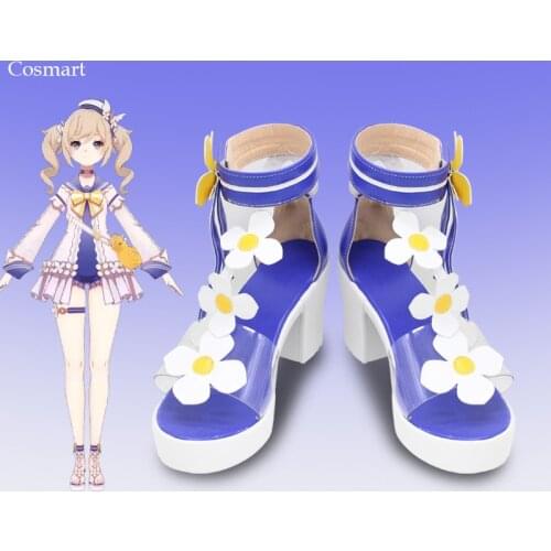 Hot Game Genshin Impact Barbara High Heels Cosplay Shoes For Women Halloween New 2021