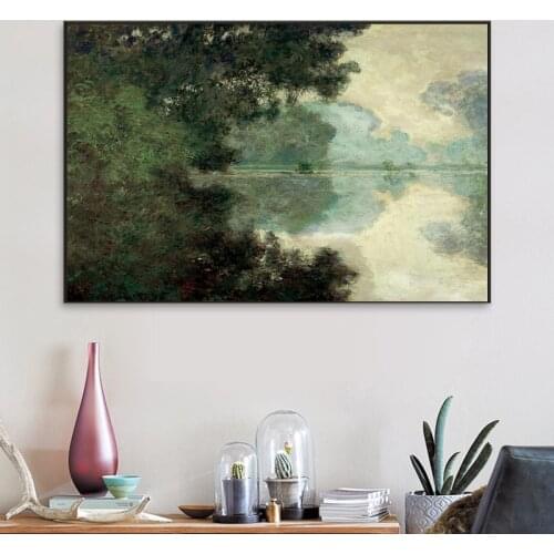 Claude Monet Seine Landscape Oil Painting on Canvas Posters and Prints Impressionist Famous Paintings Room Wall Decor