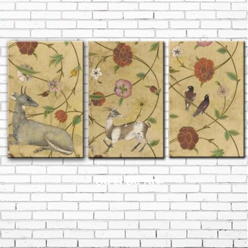 Classical deer brid flowers landscape canvas printings oil painting printed on canvas home wall art decoration pictures