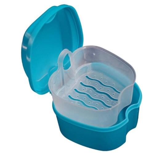 Denture Bath Box Storage Box Braces Storage Tooth Storage Box With Hanging Net Container Clean Tooth Box Oral Care Products