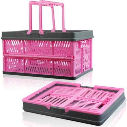 Multifunction Foldable Shopping Storage Basket Large Plastic Picnic Organizer Fruit Shopping Large Portable Basket Home Organize