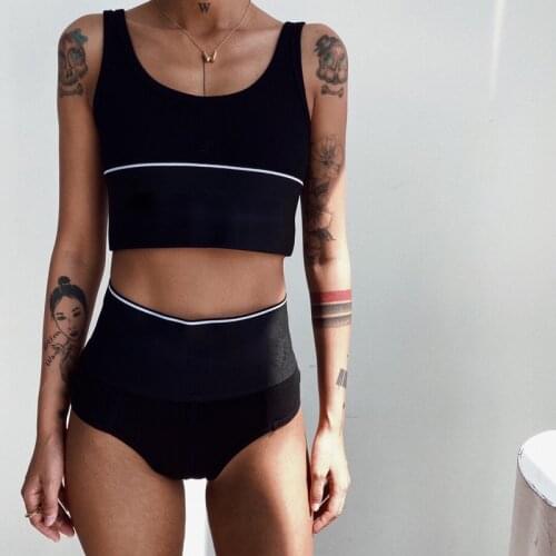 Fashion Sexy Womens 9.26 Letter Print Sports Casual Camisole Vest Bra Briefs Underwear High Waist Panty Set