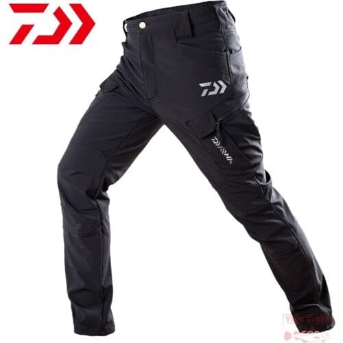 Daiwa Fishing Patns Men Outdoor Sports Fishing Pants Anti Sweat Breathable Fishing Clothes Plus Velvet Waterproof Tactical Pants
