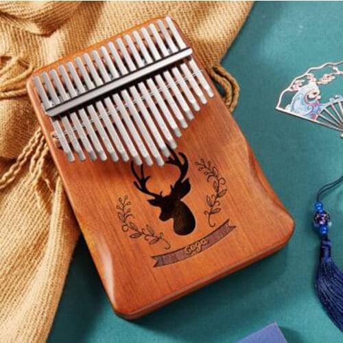 17 tone Walnut Piano Figure Keyboard Finger Wooden Bottom Mbira Calimba Musical Instrument for Beginner Christmas Gift
