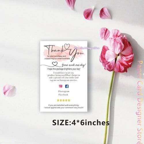 Customize Thank You For Your Order MODERN Business Thank You Insert card Packaging Cards Media Social Cards Online Business