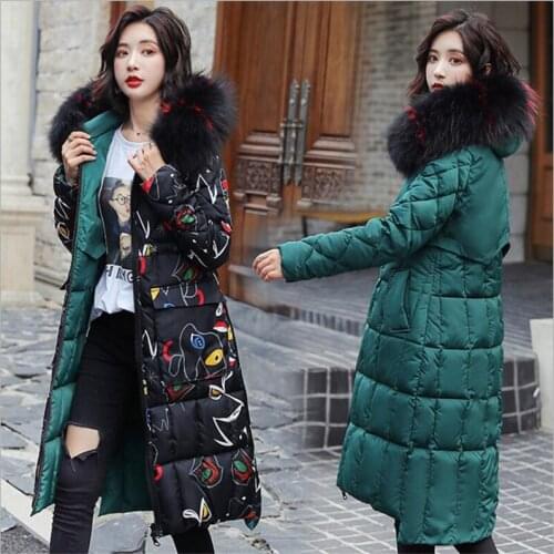 Both Two Sides Can Be Wore 2019 Women Winter Jacket New Arrival With Fur Hooded Long Coat Cotton Padded Warm Women Parka Z99
