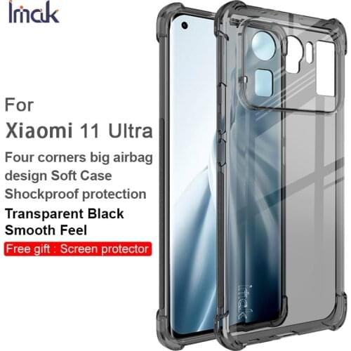 For Xiaomi Mi 11 Ultra Case IMAK Shockproof Conners Airbag Soft TPU Transparent Back Cover for Xiaomi Mi11 Ultra Funda Coque