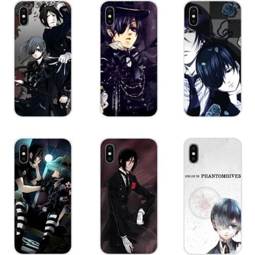 For Samsung Galaxy J1 J2 J3 J4 J5 J6 J7 J8 Plus 2018 Prime 2015 2016 2017 Black Butler Kuroshitsuji Transparent Soft Case Covers