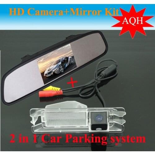 Parking Assistance 2 in 1 4.3" inch Digital LCD Mirror Car Parking r + Car Parking Rear view Camera For Renault logan Sandero