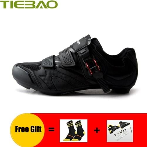 TIEBAO men black road bike shoes sapatilha ciclismo self-locking breathable cycling shoes outdoor sport riding bicycle sneakers