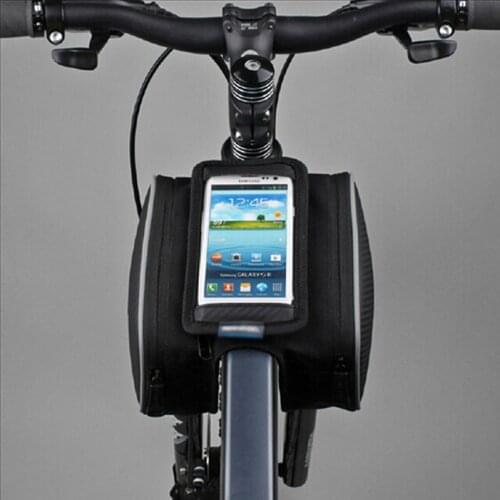 Cycling Bag Bike Bicycle Front Top Tube Frame Pannier Double Saddle Bag Pouch Phone Holder Bicycle Accessories
