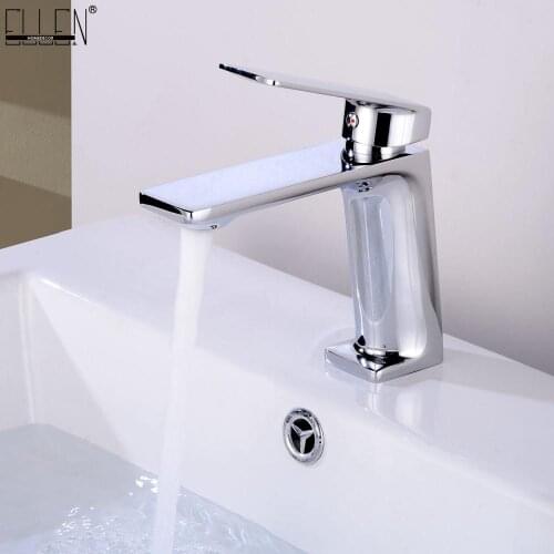 Vidric Hot Cold Mixer Faucets Bathroom Basin Sink Tap Crane Deck Mounted Faucet Mixer Chrome Finished EL1415