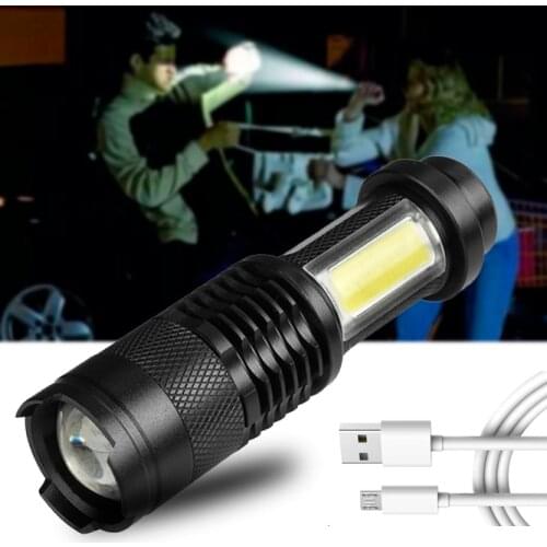 Waterproof Outdoor 2000 Lumens Built-in Battery XP-G Q5 Zoomable Focus Mini Led Flashlight Lamp Adjustable Pen Light Torch