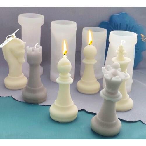 1Pc DIY Candle Silicone Mold Creative Chess Resin Molds Chocolate Baking Utensils Handmade Soap Making Tool