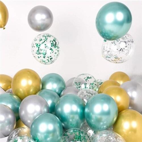 10pcs Green Balloons Jungle Party Decorations Ballons Jungle Birthday Metallic Baloons Balloon tropical Theme Party Globos