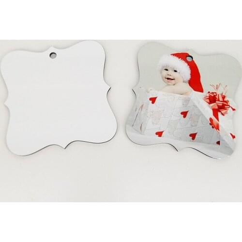 100/lot sublimation blank heat transfer printing Christmas decoration pendant MDF two-sided printing new DIY gifts