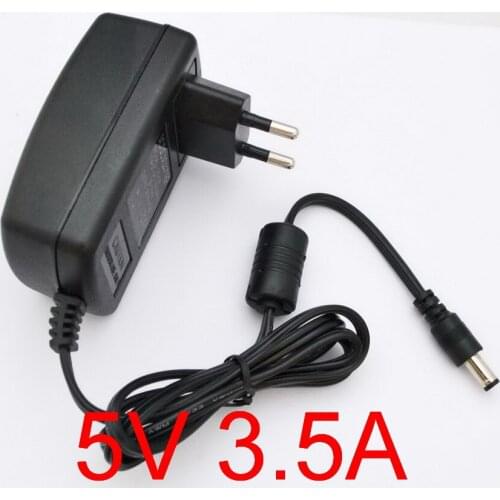 100PCS High quality 5V3.5A AC 100V-240V Converter Adapter DC 5V 3.5A 3500mA Power Supply EU Plug 5.5mm x2.1-2.5mm