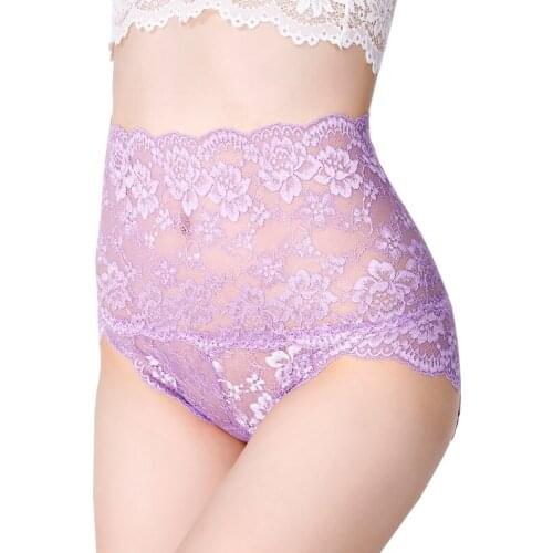 Lace Panties Women High Waist Briefs Plus Size Female Underwear Butt Lift Lingerie Seamless Pants Underpants Breech 3Pcs