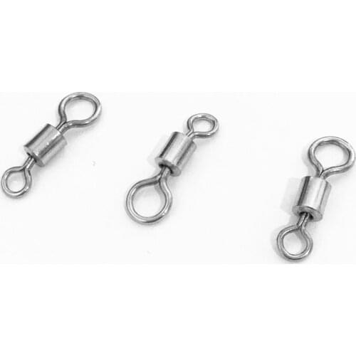 50PCS/LOT Ball Bearing Stainless Steel Fish Connector Rolling Swivels Rig Sea Swivel Accessories Snap Pin LINE FOR Carp Fishing