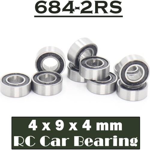 684RS Bearing High Quality ( 10PCS ) 4*9*4 mm Hobby Electric RC Car Truck 684 RS 2RS Ball Bearings 684-2RS Black Sealed