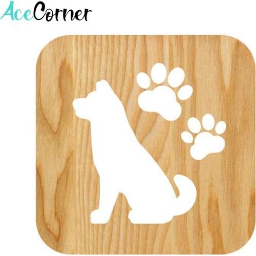 Acecorner Creative 3D Wooden Night Light DIY Dog Paw LED USB Animal Lamp Novelty Kid Bedroom Decor Lampara Table Children Gift
