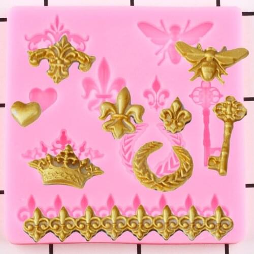 Baroque Relief Silicone Mold DIY Baby Birthday Cake Decorating Tools Cake Border Fondant Mold Candy Polymer Clay Chocolate Molds