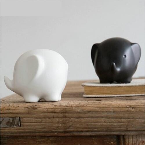 White Figurine Friendly Matte Abstract Polar Bear Creative Bird Animal Black Ceramic Home Decoration Ornaments Porcelain Crafts