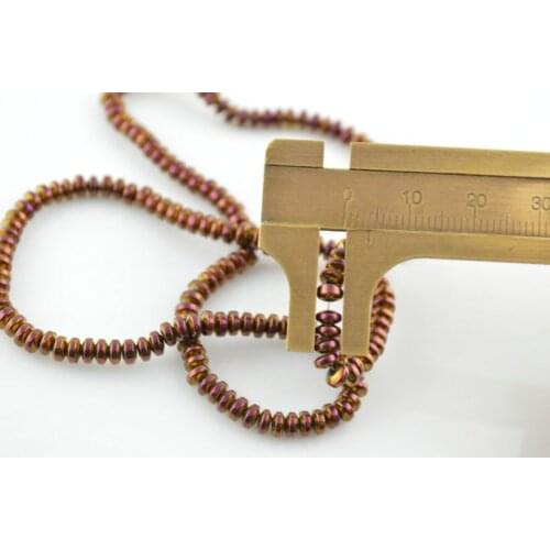 Purple Color Roundel Shape Hematite Loose Beads DIY Spacer Beads Materials 5 Strands /lot Free Shipping