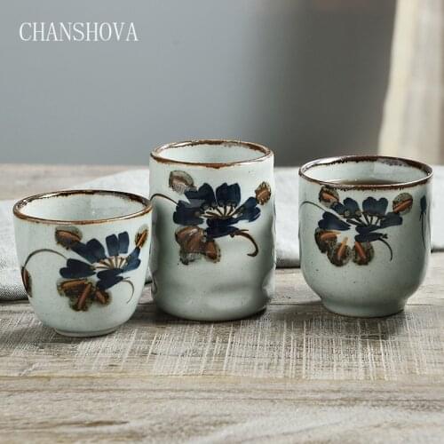CHANSHOVA 100/150 ml Deliberately old style Handpainted Under Glazed Ceramic Teacup China Porcelain Small Coffee mug H373