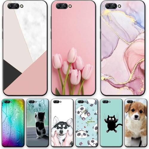 For Honor V10 Case Back Cover For Honor V10 Soft TPU Phone Case For Honor V10 flower Cartoon Back Cover For Huawei Honor V10