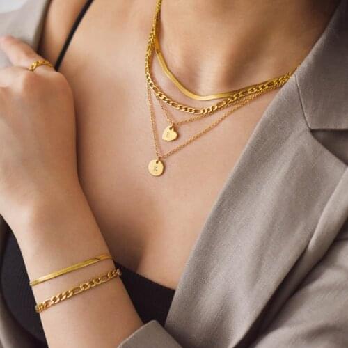 Simple Figaro Snake Chain Choker Necklaces for Women,Gold Tone Cuban Chain Choker,Stainless Steel Rectangle Chain Collar Jewelry