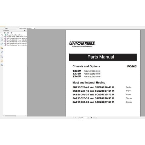For NISSAN UNICARRIERS Forklift Part Catalog & Service Manual (PDF) Updated 2017