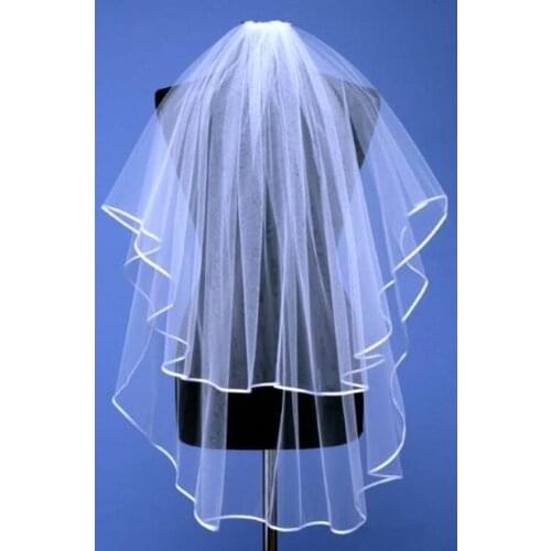 2021 New Ivory Beautiful 2 Layer Elbow Edge Wedding Bridal Veil With Comb velos de novia