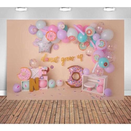 Birthday Backdrops Pink Blue Curtain Candy Lollipop Donut Ice Cream Baby Shower Photography Backgrounds for Photo Studio