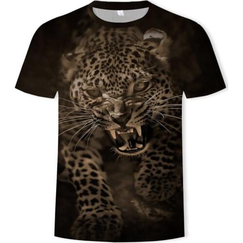 3D Personality Cool Cheetah graphic t shirts Summer Fashion Animal Leopard Tee shirt men Casual Print short sleeve t-shirts Tops