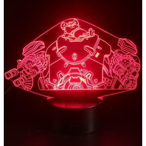 Game Overwatch Hero Wrecking Ball 3D Lamp Lovely Gift for Teenager for Room Decorative Hologram Usb Led Night Light Lamp