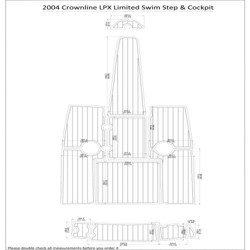 2004 Crownline LPX Limited Swim Step & Cockpit Pad Boat EVA Teak Decking 1/4" 6mm