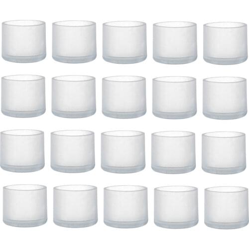 20Pcs Chair Legs Caps Anti Slip Furniture Pads Clear Rubber Legs Covers Table Desk Tube End Mats Floor Protectors Home Hardware