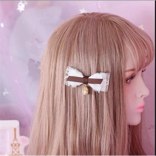 Bow Lace Cute Headwear Hair Accessories Side Clip Girl Cute Hairpin Lolita hair accessories B908