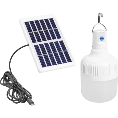 Solar Light 3 Modes Emergency Lamp Bulb 80W LED Tent Household Outdoor Courtyard Ornament for Outdoor Garden Camping