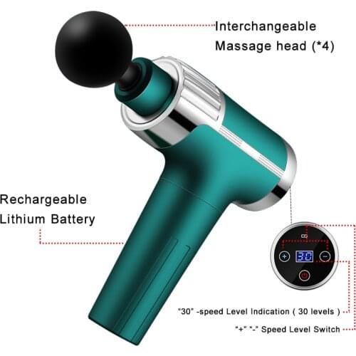Massage Gun Deep Tissue Percussion Muscle Massager For Pain Relief Fascia Gun Electric Body Massager