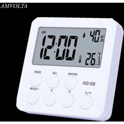 Amvolta Thermometer Hygrometer Weather Station Digital Temperature Meter Temperature Controller LCD Humidity Meter for Baby Room