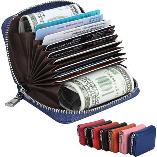 Fashion Leather Organ Card Wallet for Men Women Multifunctional Credit Card Holder Small Coins Bag ID Cards Case Tarjetero