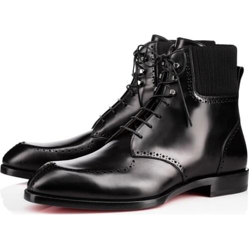 New Fashion Handmade Vintage Style Men Shoes Lace up Ankle Boot High Quality Black Leather Casual Shoes Boots Size 38-2-47