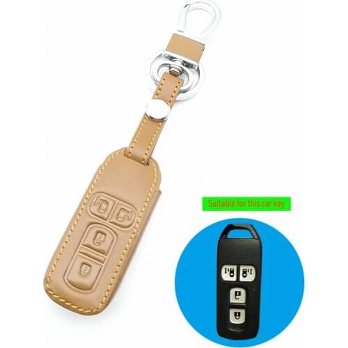 Soft texture leather motorcycle key case cover set for Honda n-one N-BOX N wagon Plus 2018 new 4 buttons keypad shell