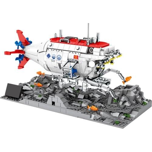 1288Pcs MOC Deep-sea Manned Submersible DIY Building Block STEM Toy Set