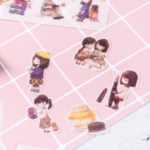 6pcs/Lovely Creative Girls'Daily Life and Learning Stickers Kawaiis DIY Handbook Decorative Sticker Stationery